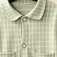thumbnail image 4 of Cethrio Girls Button Down Pajama Sets, Fall Long Sleeve 2 Piece Casual Kids' Sleepwear Green Size 5-6T, 4 of 4