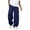 Navy #37, variant on Dresfit Cargo Joggers Men Baggy Wide Leg Trousers Cotton Drawstring Open Bottom Sweatpants Loose Heavyweight Gym Pants with Pockets Khaki M
