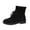 10#Black, variant on Vintage Patchwork Suede Mid Calf Booties Ladies Rib Knit Top Lace Up Thick Lug Sole Casual Daily Footwear