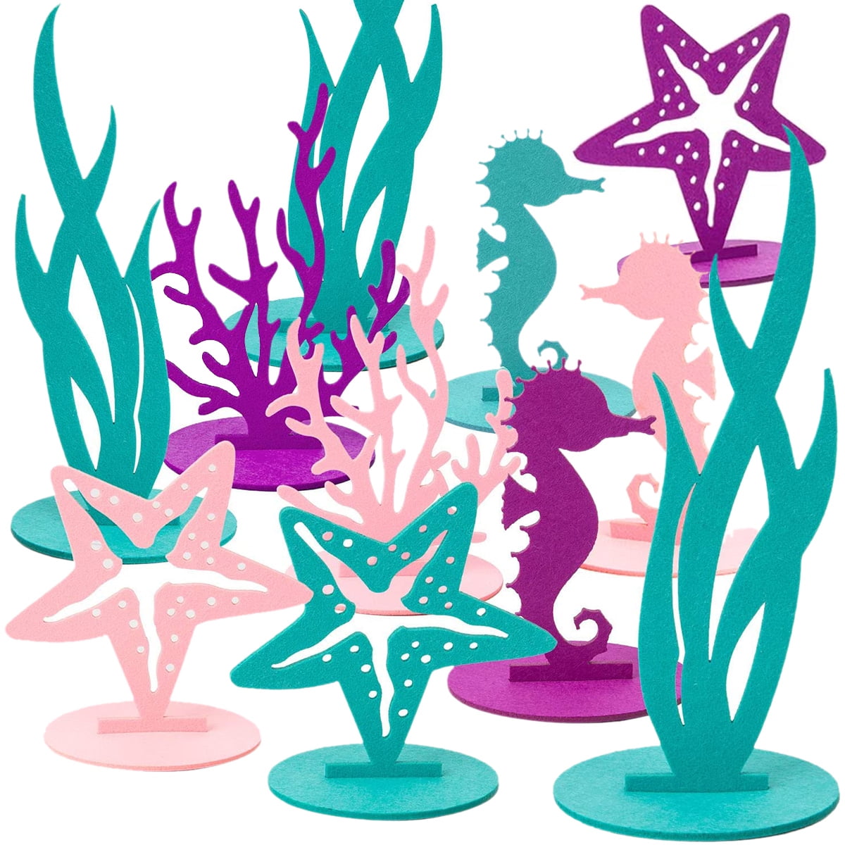 12pcs Under The Sea Theme Table Felt Decorations With 12 Felt Bases DIY 12pcs-under-the-sea-theme-table-felt-decorations-with-12-felt-bases-diy