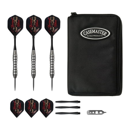 Viper Underground Fatal Shot Steel Tip Darts 24 Grams and Casemaster Select Black Nylon Dart Case