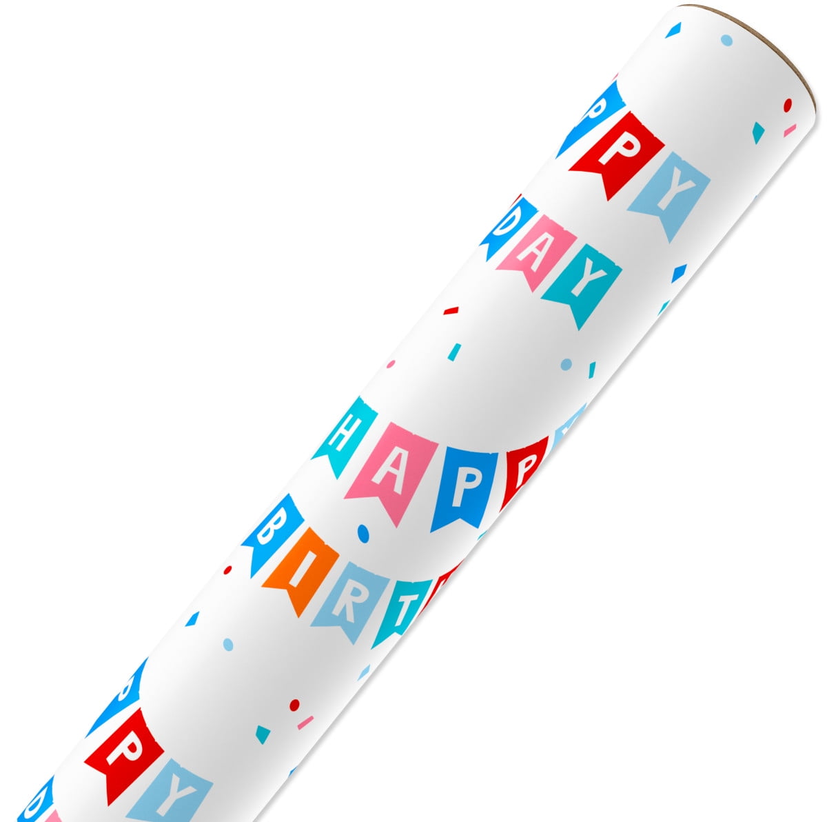 American Greetings 30" Reversible Birthday Wrapping Paper, Celebratory Banner (1-Roll, 20 Sq. ft.)