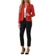 thumbnail image 2 of BLAZER DE TRABAJO PARA MUJERES INSPIRE CHIC CON SOLAPA Y MANGAS LARGAS, TRAJE BLAZER ROJO BRILLANTE TALLA M, 2 of 6