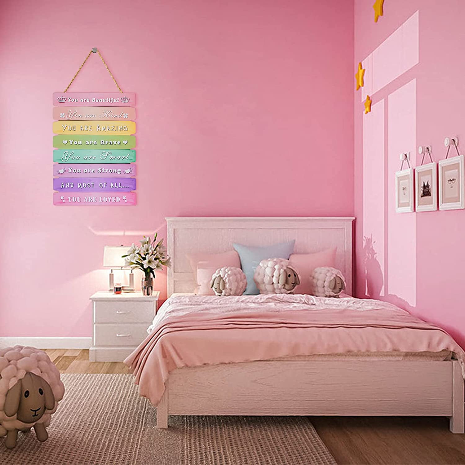 Pink baby room decor best sale