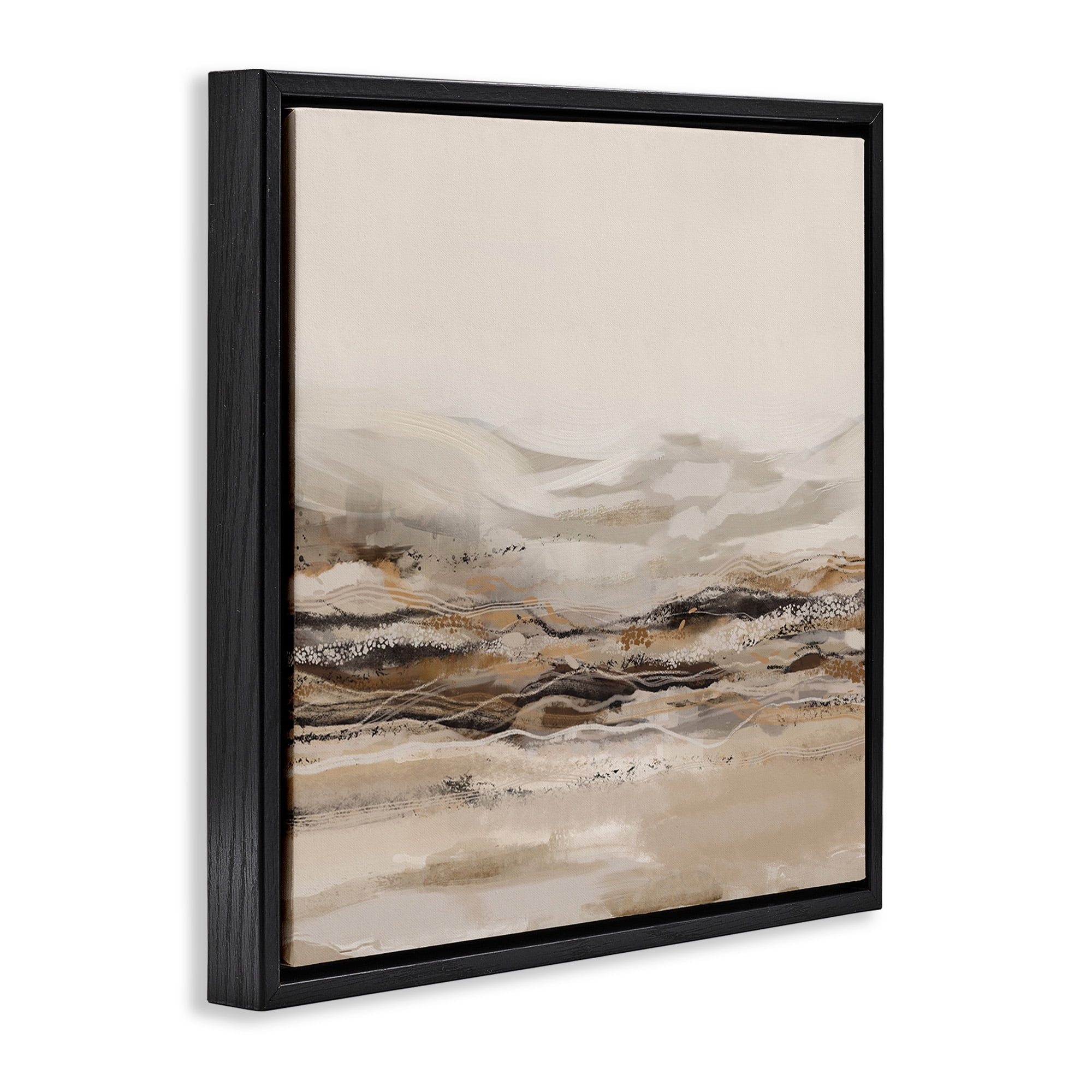 Stupell Industries Abstract Mountains Landscape Landscape Painting Black Floater Framed Canvas Art Print Wall Art, 18 x 18