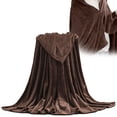 thumbnail image 2 of Lightweight Soft Flannel Blanket For Summer Sofa, Cozy Thin Throw For Bedroom, Breathable Fiber Air Conditioner Quilt Cover, 27.5x40 Inch, Coffee, 2 of 9