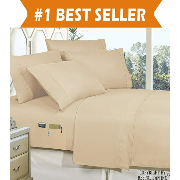 Elegant Comfort Bed Sheets Polyester Queen Off-White 1500 Series