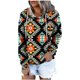 thumbnail image 1 of Camiseta de cuello con capucha de manga larga suelta divertida vintage para mujer Tops estampados Fridja  FKASFK5618, 1 of 5