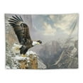 thumbnail image 5 of Nawypu  Africa Tapestry, Aerial View of Bald Eagle Flying in the Snow Covered Grand Canyon Rocky Art, Wide Wall Hanging for Bedroom Living Room Dorm, White Brown, 5 of 6