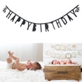 thumbnail image 2 of Happy Birthday Black Letters Pattern Felt Banner Birthday Party Decor Bunting Banner Party Garland Banner, 2 of 8