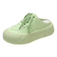 thumbnail image 1 of Zapatillas de deporte de plataforma para mujer, zapatos de plataforma ligeros de primavera, zapatos gruesos de punta redonda, zapatos planos con cordones para monopatín para mujer 35 Gao Jinjia LED, 1 of 2