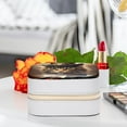 thumbnail image 6 of Retro Cat Travel Portable Square Jewelry Box Organizer for Girls and Women - Rings Earrings Necklaces Bracelets Storage Display Case, 6 of 7
