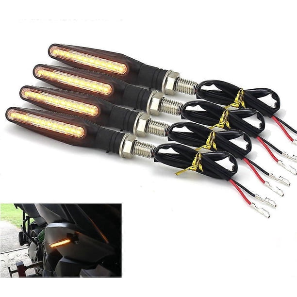4pcs Universal LED Motorcycle Turn Signal Light 12v Waterproof Always Bright Amber Flasher Rear Lights Lamp Accessories