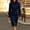 Navy, variant on Dress Women Party Sheath Long Sleeve Bodycon Puff Sleeve Fall Mid Length Dresses Everyday Cozy with Tie Neck