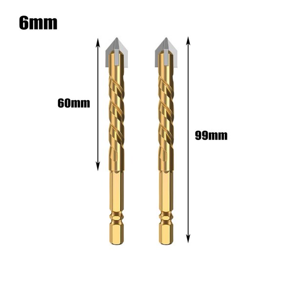 MYG 2pcs 5-12mm 4-Flutes Drill Bits Carbide Drilling for Wall Glass Wood Metal Tiles