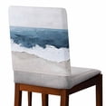 thumbnail image 2 of Wave Effect Modern Art Chair Covers Set of 4 Abstract Blue Oil Painting Chair Back Covers Stretch Removable Washable Chairs Slipcovers Chair Protector for Dining Room Kitchen Party Decor, 2 of 5