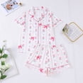 thumbnail image 2 of DHFJKG Womens Pajama Sets Short Sleeve Sleepwear With Shorts 2 Piece Loungewear Comfortable Button Down Lapel Shirt Comfy Nightwear, 2 of 9