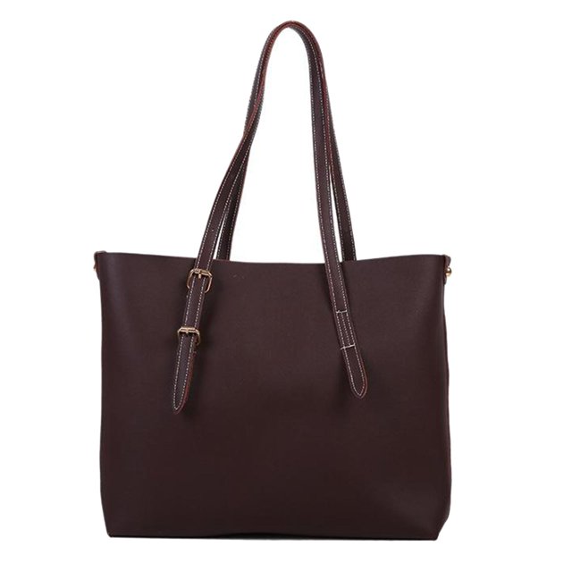 Bolso de hombro Tote de cuero para las mujeres, bolso de moda con Marron oscuro Zulema Bolso de mano para mujer