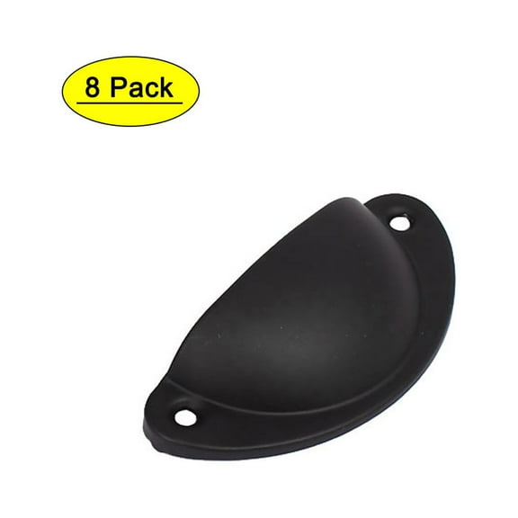 Uxcell Dresser Drawer Metal Screw Fixed Pull Handles Black 67mm Hole Distance 8pcs