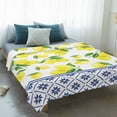 thumbnail image 4 of Yellow Lemons Blanket Soft Cozy Warm Throw Blanket for Couch, Plush Fuzzy Flannel Fleece Blankets for Sofa, Watercolor Summer Botanical Elegant Pastoral Bed Blankets Gifts for Men, 32"x48", 4 of 9