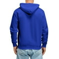 thumbnail image 3 of Luwomo Men's Leisure Hoodies Hoodies Fall and Winter Solid Color Long Sleeve Hooded Drawstring Sweater with Pocket Blouses Blue,2XL, 3 of 5