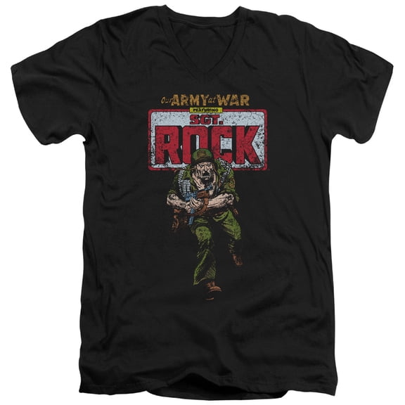 Dc - Sgt Rock - Slim Fit V Neck Shirt - X-Large