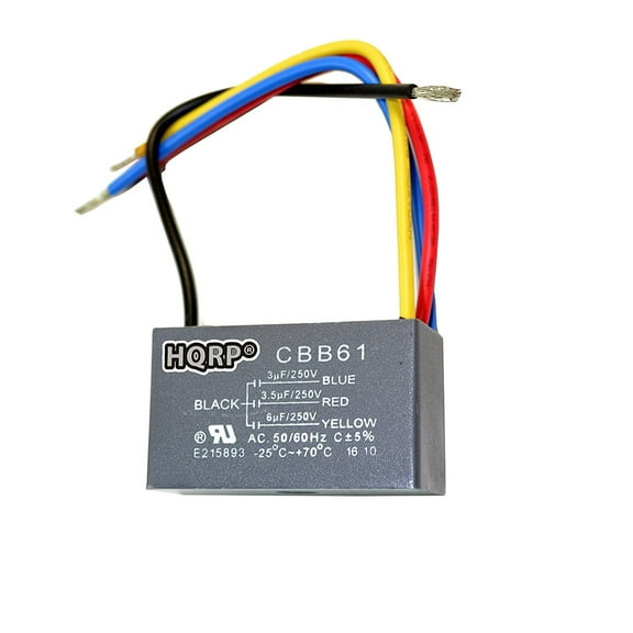 HQRP Ceiling Fan Capacitor CBB61 3uf 3.5uf 6uf 4-Wire