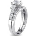thumbnail image 2 of Dazzlingdaimonds 925 Sterling Silver 2.25 Ct Round Cut White Diamond Engagement Wedding Thanksgiving Christmas Bridal Ring Set 14K White Gold Plated For Women's -9.5, 2 of 3