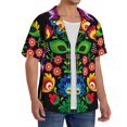 thumbnail image 2 of Sikiie Traditional Floral Polish Men's Wrinkle Free Untucked Cuban Shirt Business Casual Button Down Shirts Short Sleeve ShirtSmall, 2 of 5