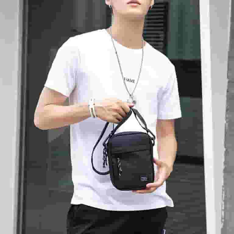 Qino Lightweight Men's Sling Handbag, Crossbody Messenger Qino Lightweight Men's Sling Handbag, Crossbody Messenger