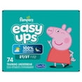 thumbnail image 1 of Pampers Easy Ups Girls & Boys Potty Training Pants, Size 4 (2T3T), Peppa Absorbent Training Underwear, Up to 100% Leakproof Day and Night, Hypoallergenic, 1 of 21