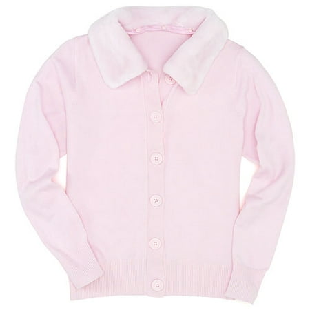 George - Women's Big Button Fur Collar Cardigan