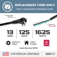 thumbnail image 2 of Iron Forge Cable Flat Plug 16 Gauge Power Cord Replacement - 6ft,15 Amp Black Heavy Duty, 16/3 SJT 3 Prong Cable for Appliances & Power Tools, 2 of 8