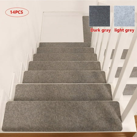 Indoor Stair Pads Carpet Stair Treads Set of 14 Non Slip/Skid Rubber Runner Mats or Rug Tread - Indoor Outdoor Pet Dog Stair Treads Pads - Non Slip Stairway Carpet Rugs 8