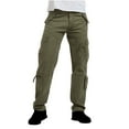 thumbnail image 2 of Htigea Men's Slim Fit Cargo Pants Trendy Casual Cotton Hiking Pants Hip Hop Streetwear with Pockets for Streetwear M-3XL, 2 of 6