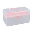 thumbnail image 1 of Xuanheng Nail Art Storage Box Clear with Compartments for Nail Drill Tool Nail Rhinestone pink, 1 of 8