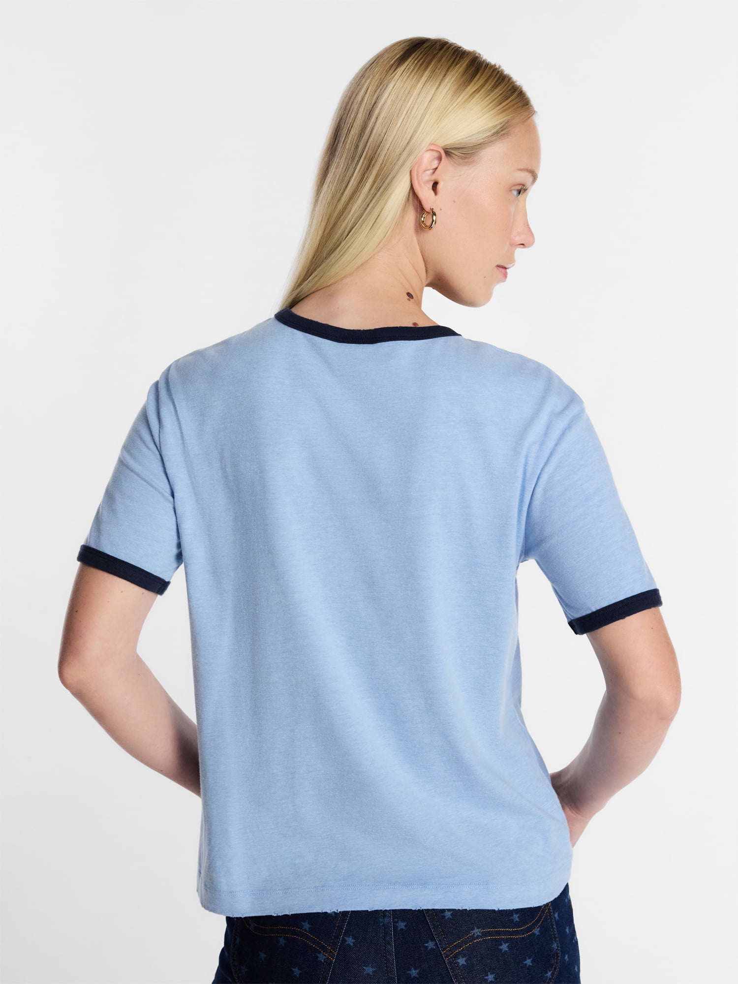 Kacey Lee Women's What I Am Graphic Ringer Tee with Short Sleeves