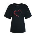 thumbnail image 4 of Womens Tops Love Heart Graphic Shirt Valentine's Day Summer Cute Casual Short Sleeve Crew Neck Plus Size Clothes, 4 of 4