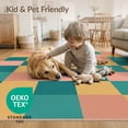 thumbnail image 4 of ODIKA 8'x10' Washable Area Rug Durable, Non-Slip Bedside Whimsical Alternating Geometric Block Cheerful Hopscotch for Living Room, Under Sectional, Family, 4 of 7