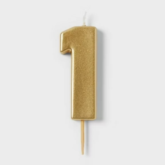 Number 1 Gold Candle