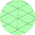 thumbnail image 1 of Ahgly Company Indoor Round Solid Emerald Green Modern Area Rugs, 3' Round, 1 of 4