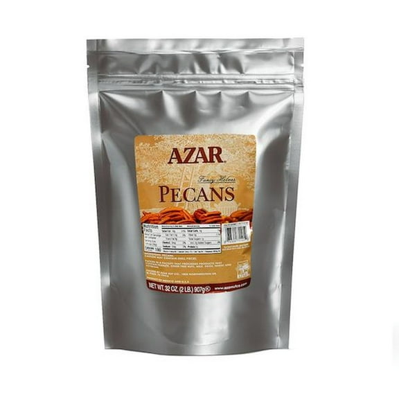 Azar Fancy Raw Halves Pecan, 2 Pound -- 3 per Case.