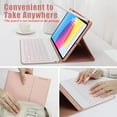 thumbnail image 5 of iPad 10th Generation Case with Keyboard 2022, 10.9 inch Keyboard Case with Pencil Holder, 7 Color Backlit Detachable Keyboard, Smart Folio, Auto Sleep/Wake Tablet Cover (Pink), 5 of 9