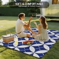 thumbnail image 4 of Retro Rhombus Outdoor Rug for Patio/Deck/Porch, Non-Slip Large Area Rug 6 x 9 Ft, Morocco Abstract Geometric Art Navy Blue Indoor Outdoor Rugs Washable Area Rugs, Reversible Camping Rug Carpet Runner, 4 of 8