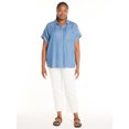 thumbnail image 5 of Terra & Sky Women’s Plus Size Short-Sleeve Button-Front Camp Shirt, Sizes 0X-5X, 5 of 5