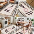 thumbnail image 5 of Hallway Runner Rugs 2.7x5 Ft, Spring Flowers Non Slip Area Rugs for Kitchen Bedroom Entryway, Vintage Watercolor Black Plaid on Linen Washable Carpet Runner Rug Floor Mats for Bedroom Home Decor, 5 of 8