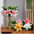 thumbnail image 3 of Nvzi 3pcs 1 Heads 2 buds Lily Artificial Flowers, Fake flowers, Flores Artificiales Para, Wedding Decor, 3 of 4