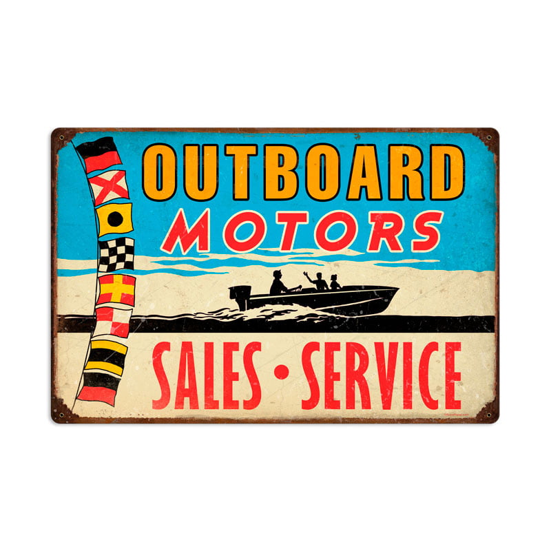 Mercury Outboards Boat Motors Sale Engine Marine Retro Metal Tin Sign 12"x8" NEW 