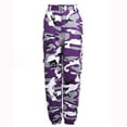 thumbnail image 2 of HOMBOM Joggers Cargo Pants Women Purple Slim Straight High Elastic Waist Camouflage Pants Ankle Casual Pants For Women Trendy XXL, 2 of 7