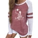 thumbnail image 4 of Camisas sexy para mujer Cuello redondo Manga larga Tops Impreso Blusa regular Fridja fjkfkj1861, 4 of 6